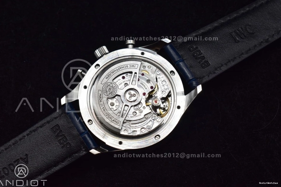 SmartChoice IW371620 White Blue A Blue Edition 1:1 ZF Portuguese Leather Dial on Chrono 1019 Strap Best 1224